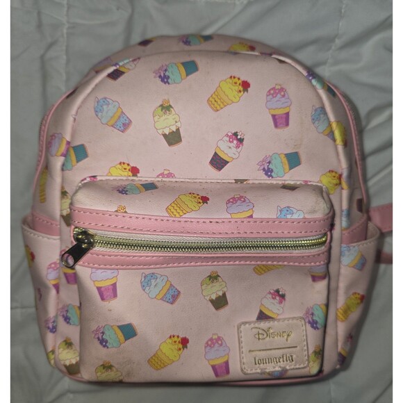 Disney Handbags - Disney Loungefly Pink Cupcake Ice Cream Mini Backpack bookbag bag tote